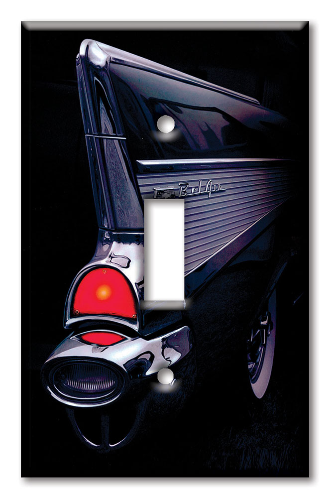 Art Plates - Decorative OVERSIZED Wall Plates & Outlet Covers - Black Car Fin