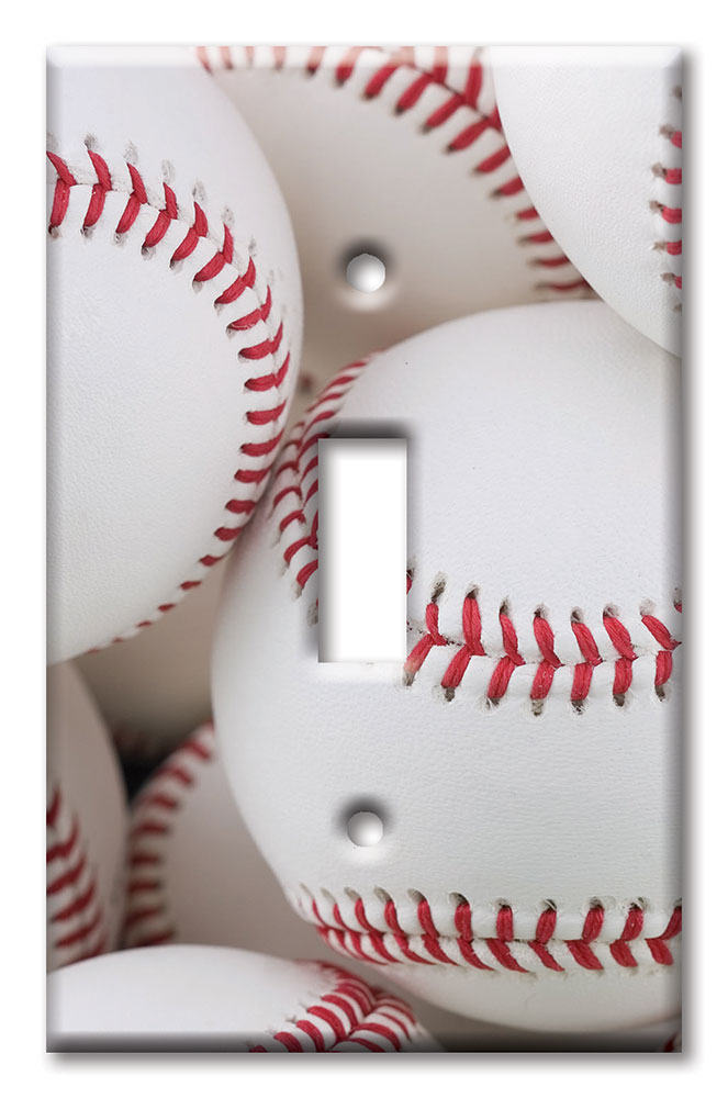 Art Plates - Decorative OVERSIZED Switch Plates & Outlet Covers - New Baseballs