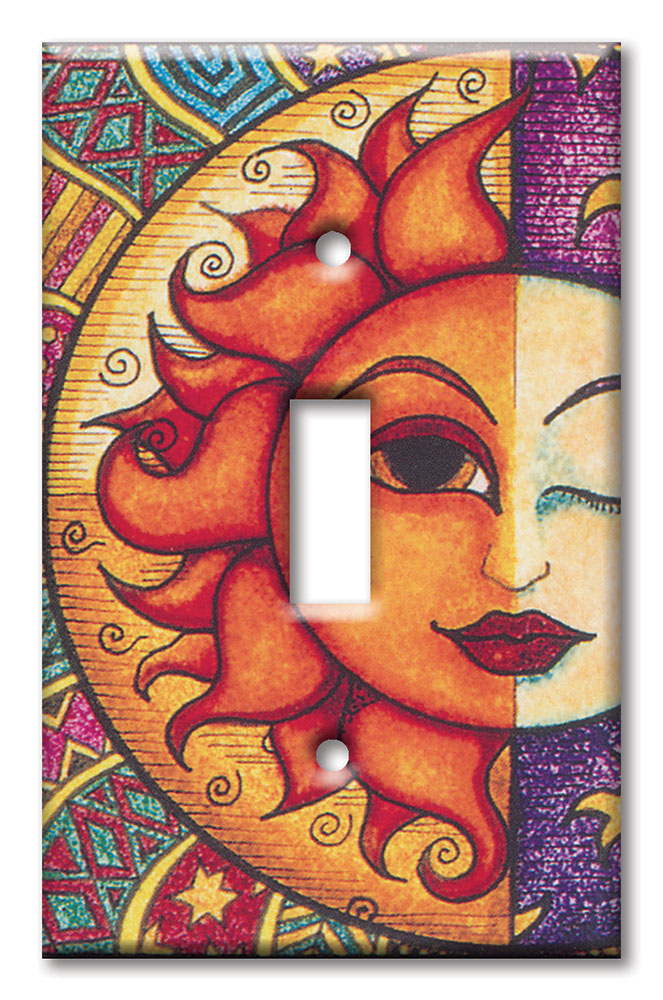 Art Plates - Decorative OVERSIZED Switch Plate - Outlet Cover - Winking Sun - Image by Dan Morris