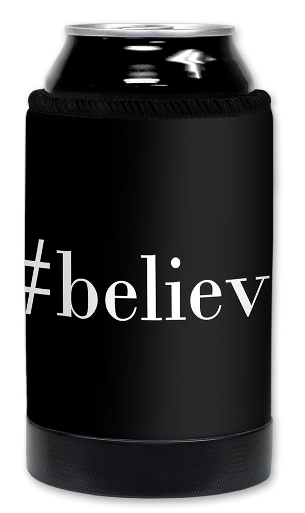 Mugzie Deluxe Can Cooler - Premium Neoprene Wetsuit Material Beverage Can or Bottle Insulator for 16 OZ and 12 OZ Soda Energy Drink Beer Cans - #Believe