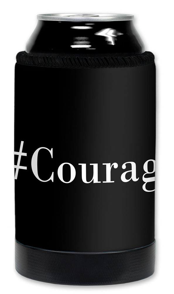 Mugzie Deluxe Can Cooler - Premium Neoprene Wetsuit Material Beverage Can or Bottle Insulator for 16 OZ and 12 OZ Soda Energy Drink Beer Cans - #Courage