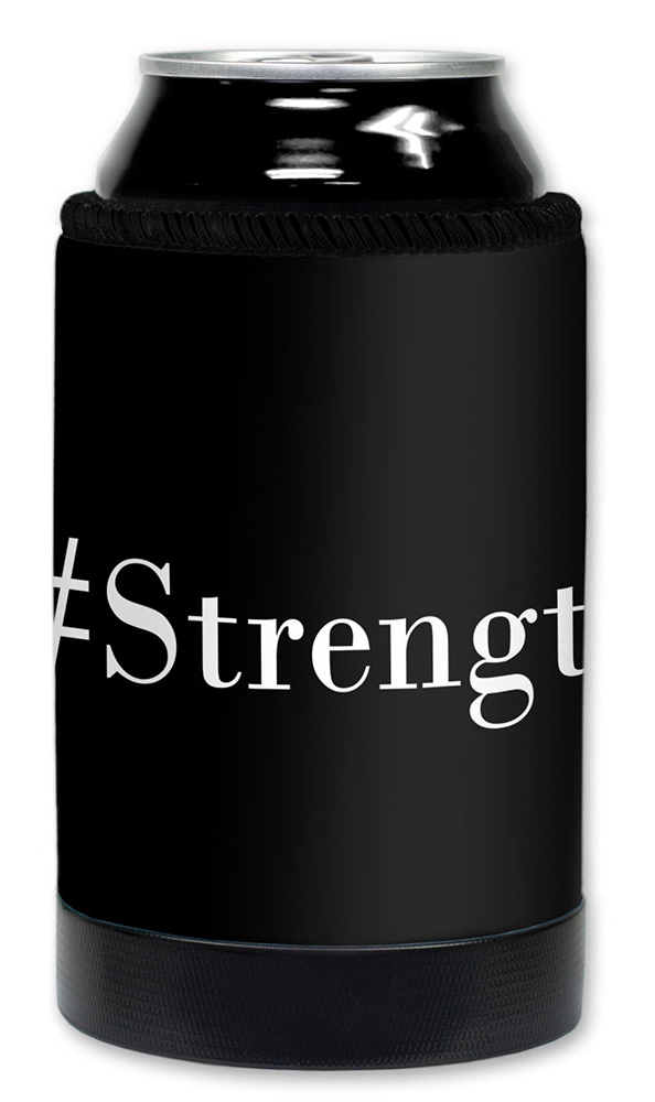 Mugzie Deluxe Can Cooler - Premium Neoprene Wetsuit Material Beverage Can or Bottle Insulator for 16 OZ and 12 OZ Soda Energy Drink Beer Cans - #Strength