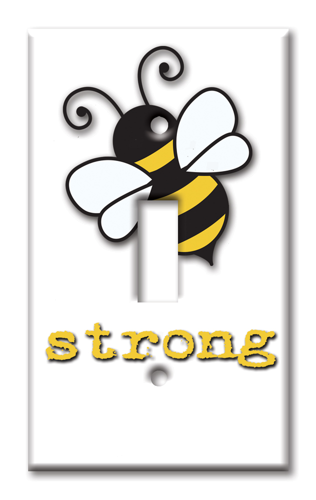 Art Plates - Decorative OVERSIZED Wall Plates & Outlet Covers - Bee Strong