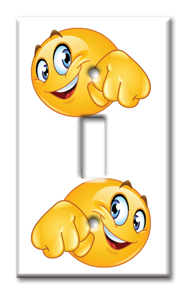 Art Plates - Decorative OVERSIZED Wall Plate - Outlet Cover - Fist Bump Emoji
