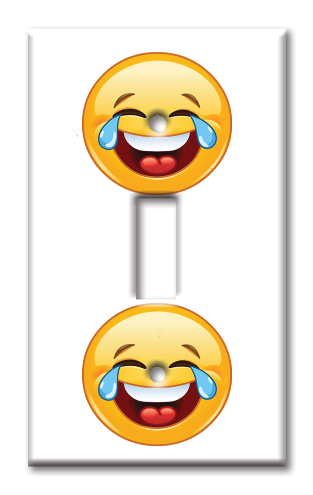 Art Plates - Decorative OVERSIZED Switch Plates & Outlet Covers - Laugh Until You Cry Emoji