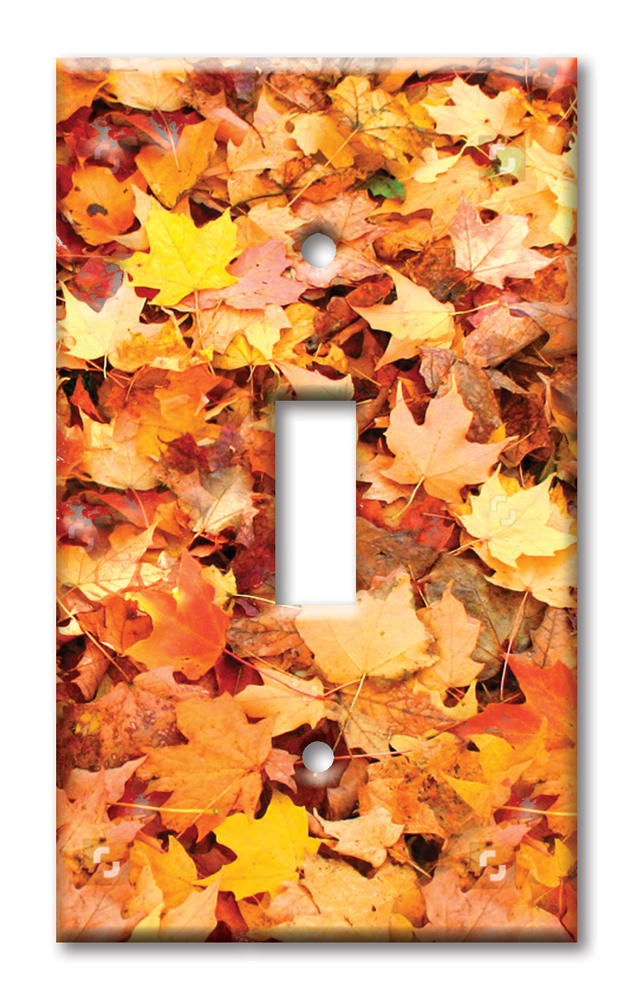 Art Plates - Decorative OVERSIZED Wall Plate - Outlet Cover - Fall Leaves