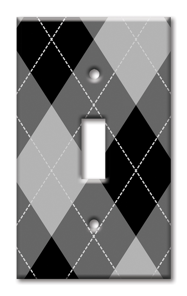 Art Plates - Decorative OVERSIZED Wall Plates & Outlet Covers - Argyle