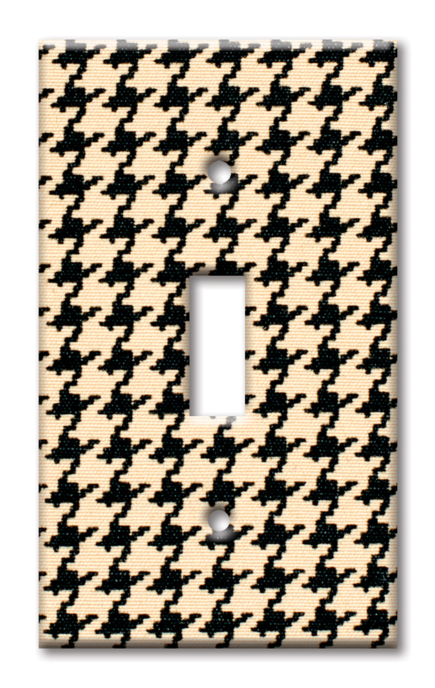 Art Plates - Decorative OVERSIZED Wall Plate - Outlet Cover - Houndstooth