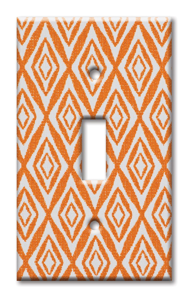 Art Plates - Decorative OVERSIZED Switch Plates & Outlet Covers - Orange Diamonds