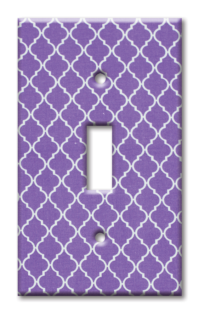 Art Plates - Decorative OVERSIZED Switch Plates & Outlet Covers - Purple Geometric