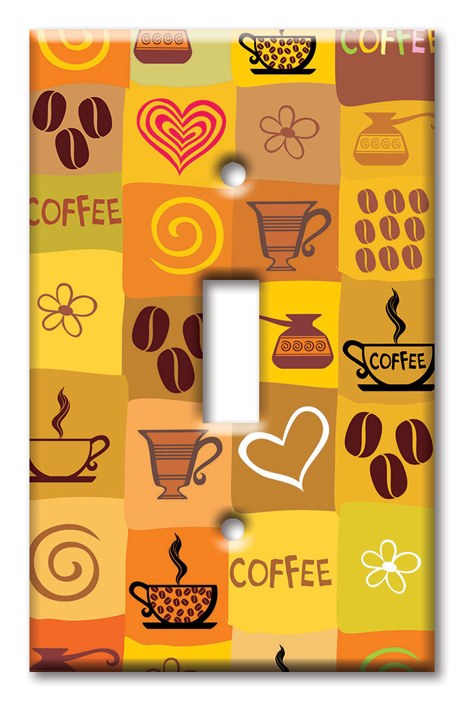 Art Plates - Decorative OVERSIZED Wall Plate - Outlet Cover - I Love Coffee