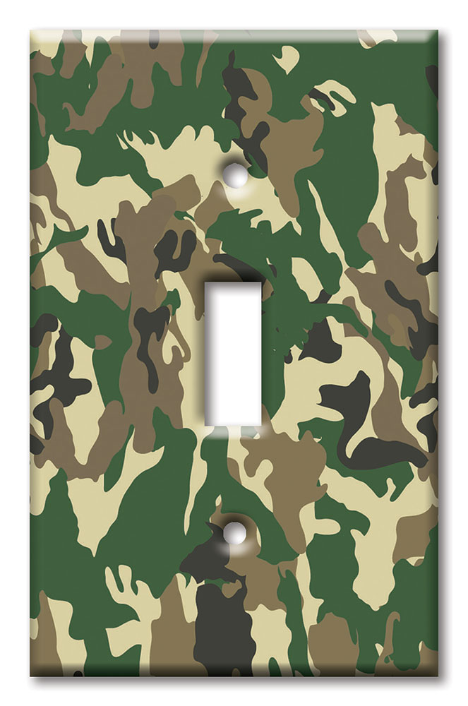 Art Plates - Decorative OVERSIZED Wall Plates & Outlet Covers - Camo