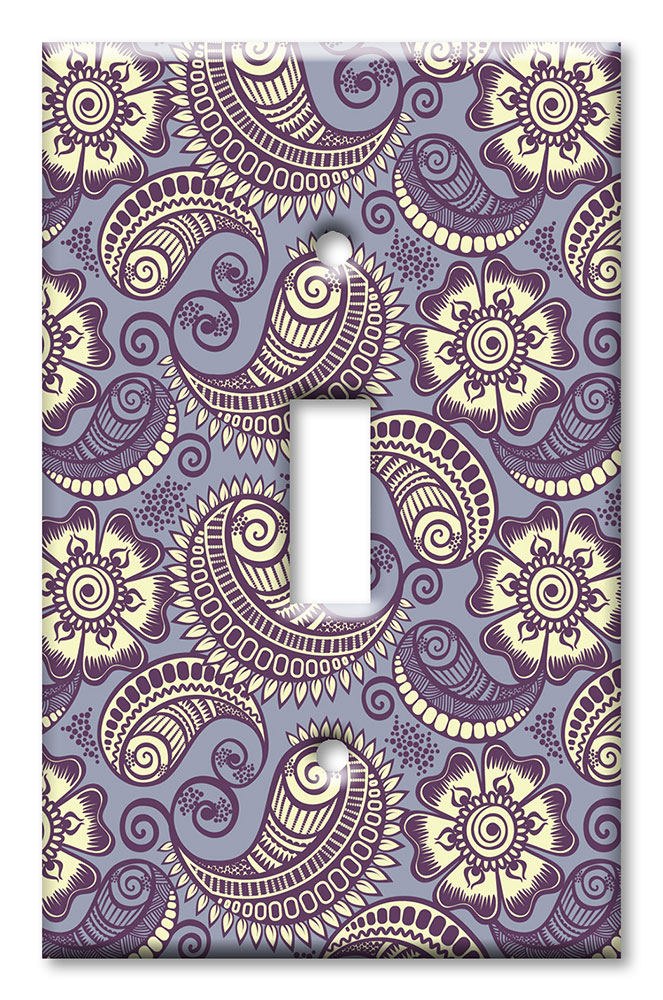 Art Plates - Decorative OVERSIZED Switch Plates & Outlet Covers - Lavender Paisley