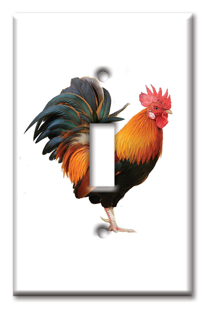 Art Plates - Decorative OVERSIZED Switch Plate - Outlet Cover - Rooster