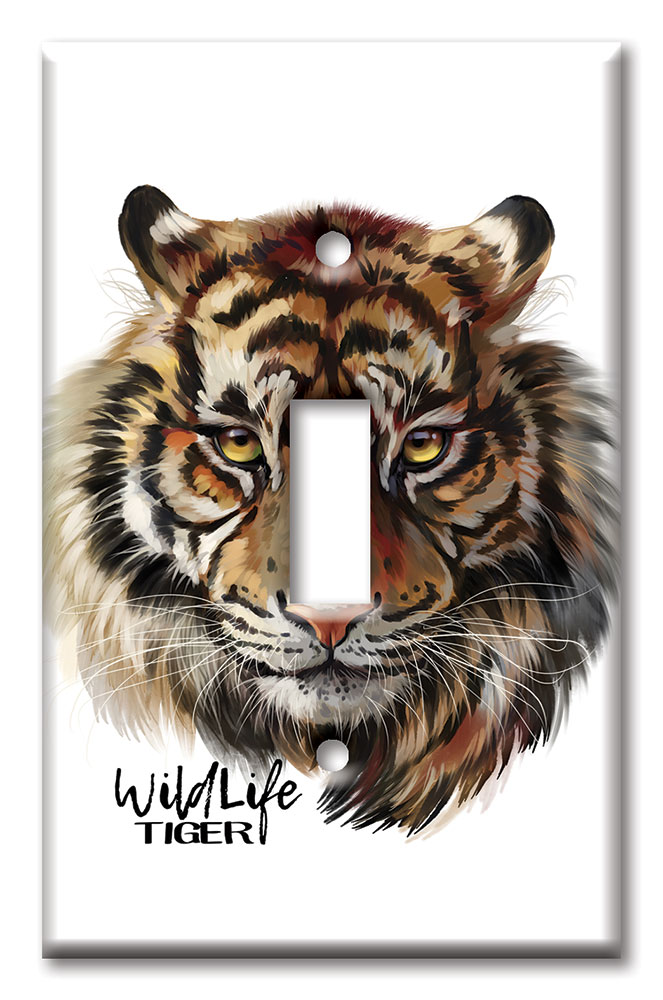 Art Plates - Decorative OVERSIZED Switch Plate - Outlet Cover - Wild Life Tiger