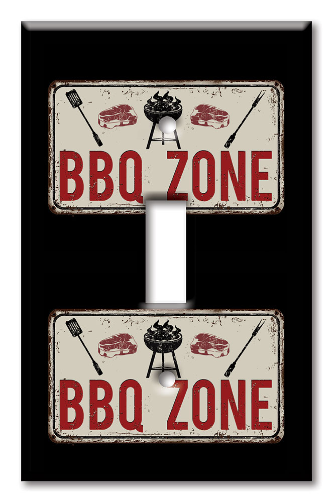 Art Plates - Decorative OVERSIZED Wall Plates & Outlet Covers - BBQ Zone