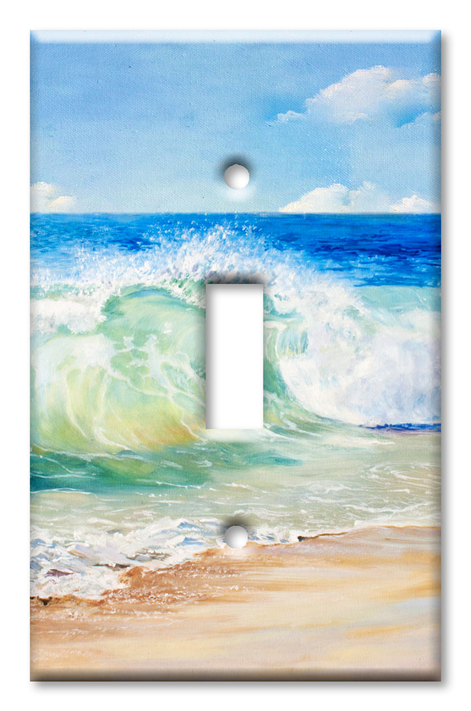 Art Plates - Decorative OVERSIZED Wall Plates & Outlet Covers - Beach Painting