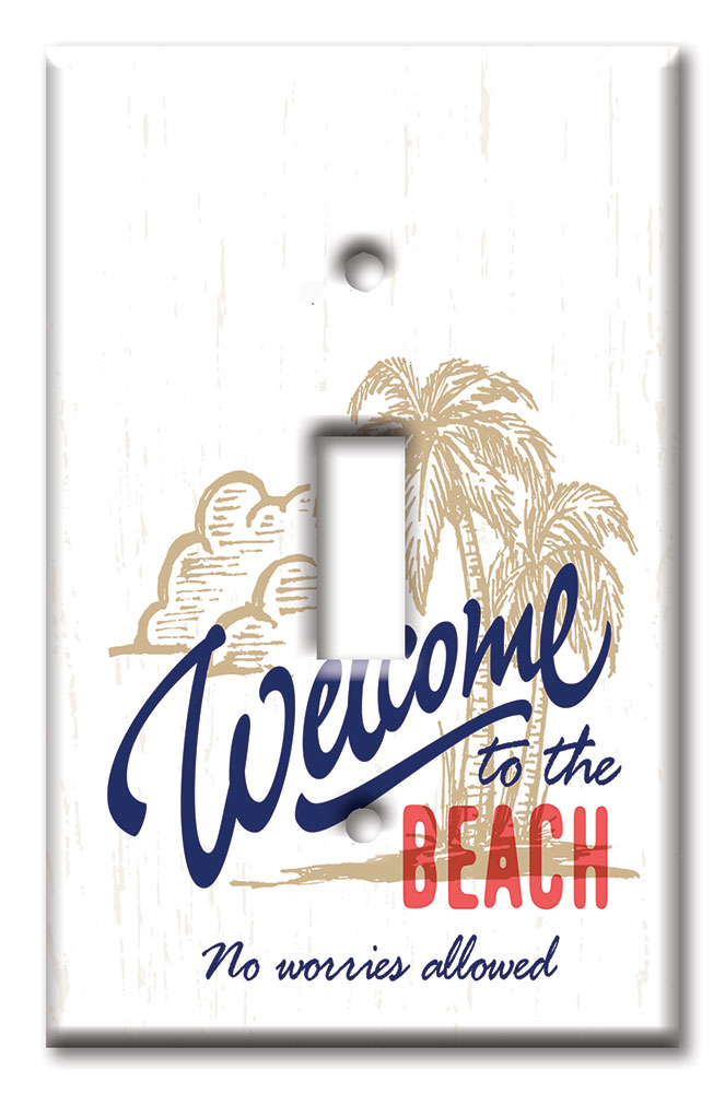 Art Plates - Decorative OVERSIZED Switch Plate - Outlet Cover - Welcome To The Beach