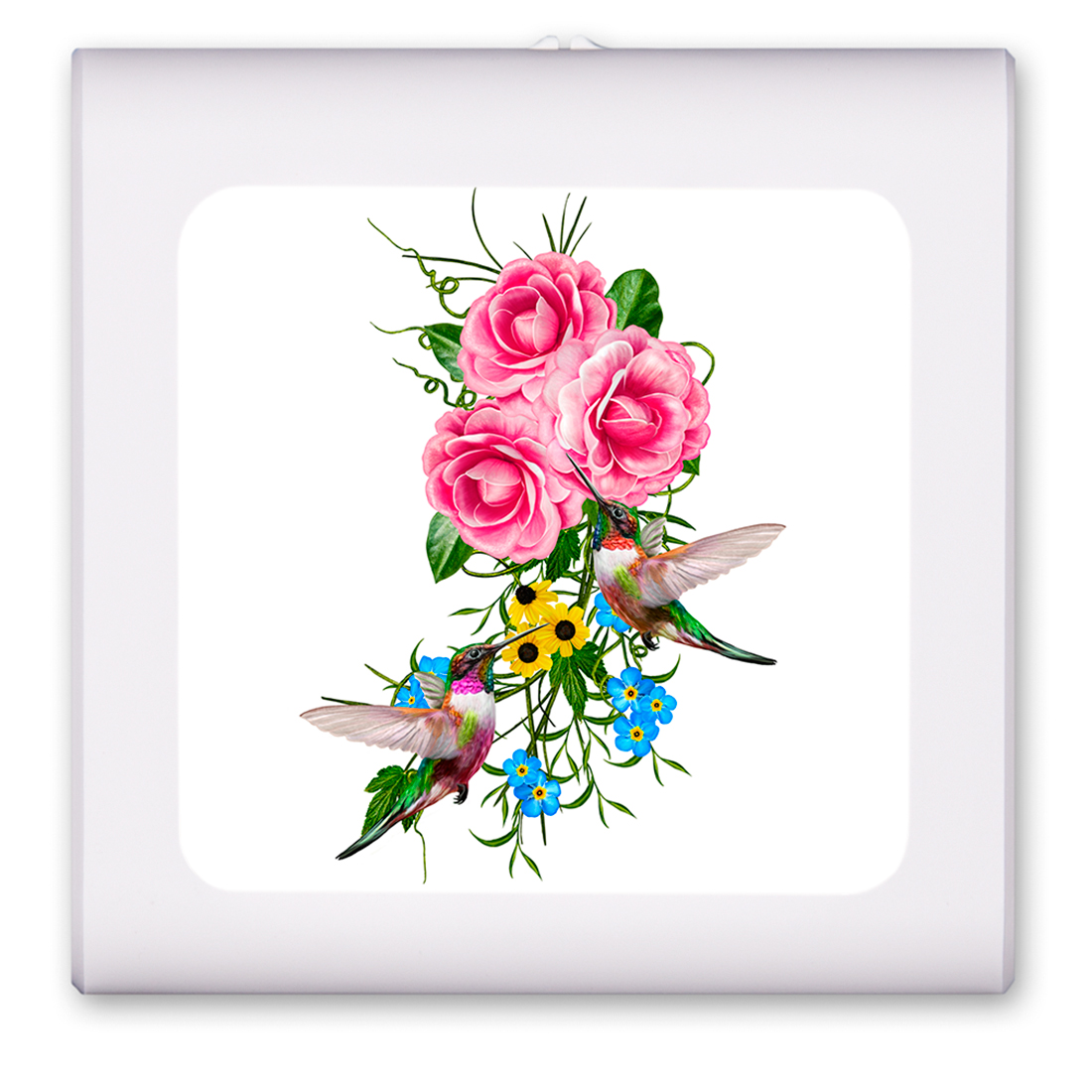 Hummingbirds In Flowers - #8522