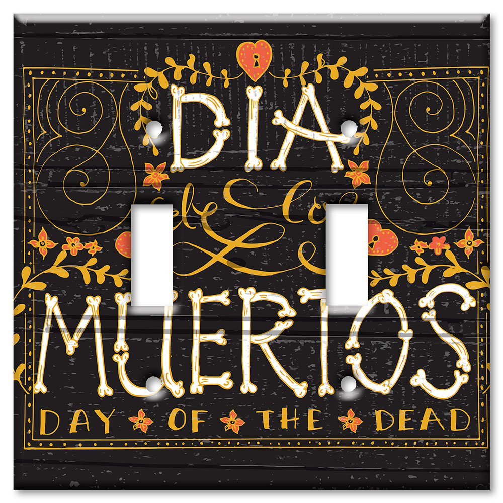 Art Plates - Decorative OVERSIZED Wall Plate - Outlet Cover - Dia De Los Muertos