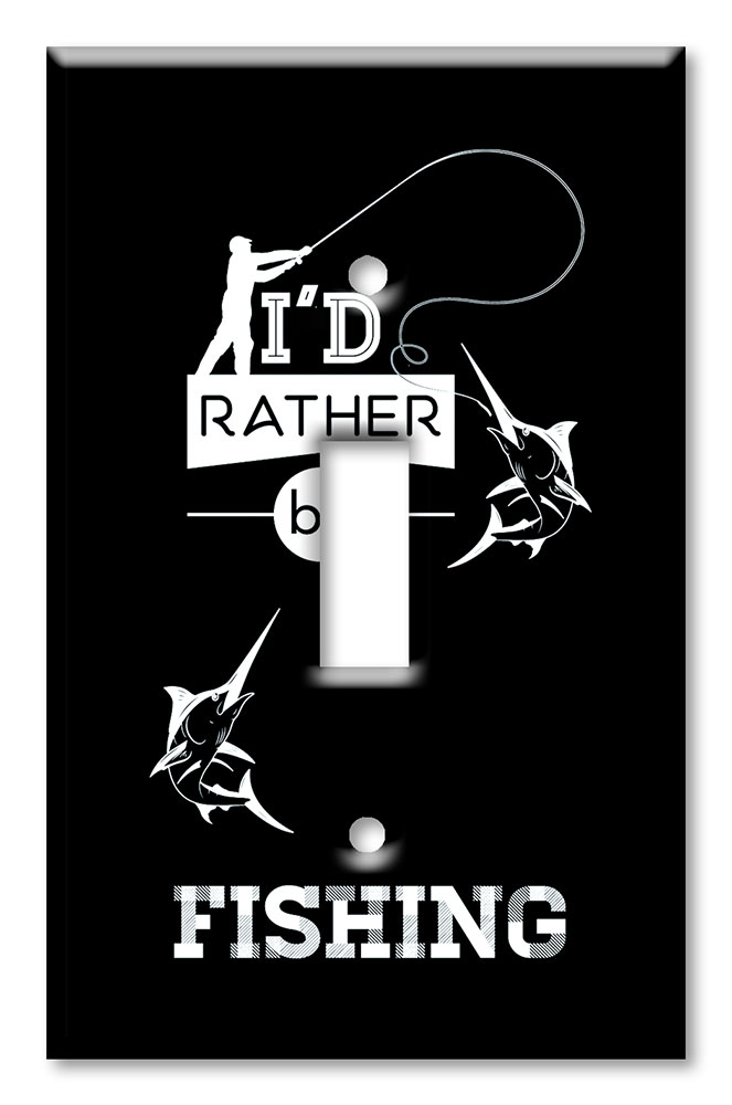 Art Plates - Decorative OVERSIZED Switch Plates & Outlet Covers - Rather Be Fishing