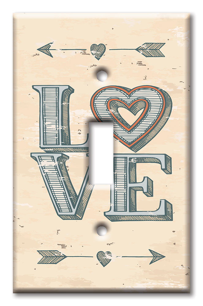 Art Plates - Decorative OVERSIZED Switch Plates & Outlet Covers - Love