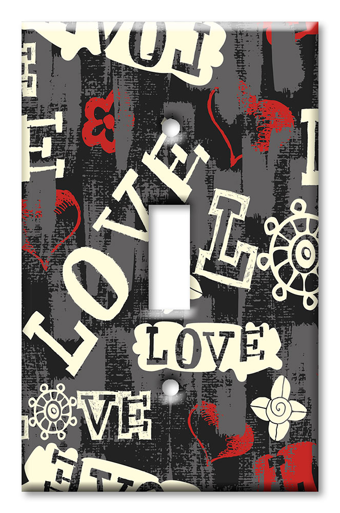 Art Plates - Decorative OVERSIZED Switch Plates & Outlet Covers - Love Toss