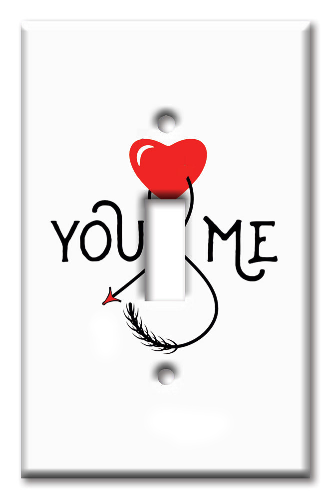 Art Plates - Decorative OVERSIZED Switch Plate - Outlet Cover - You and Me