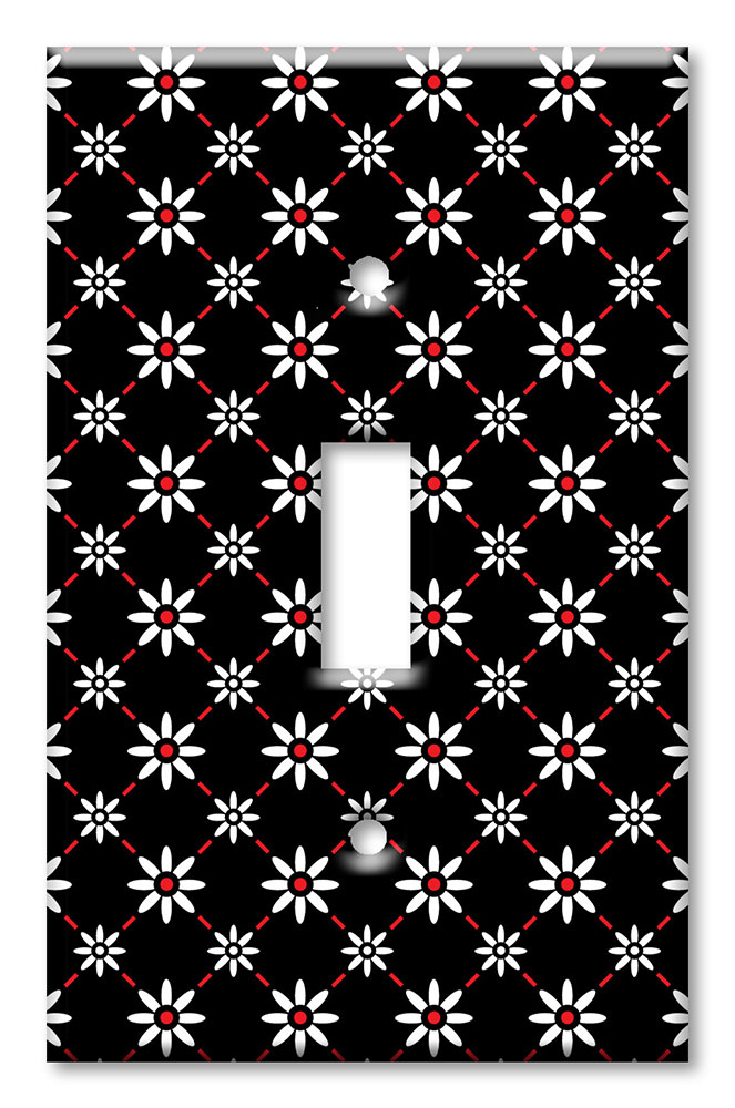 Art Plates - Decorative OVERSIZED Switch Plate - Outlet Cover - White Daisies