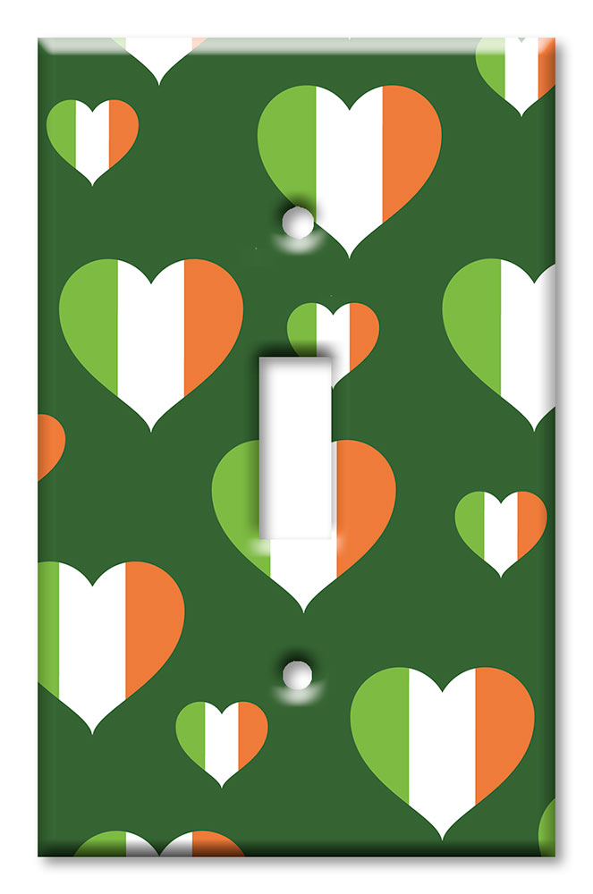Art Plates - Decorative OVERSIZED Wall Plate - Outlet Cover - Irish Hearts