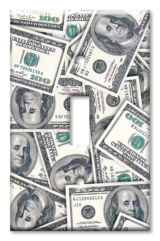 Art Plates - Decorative OVERSIZED Wall Plates & Outlet Covers - All About The Benjamins