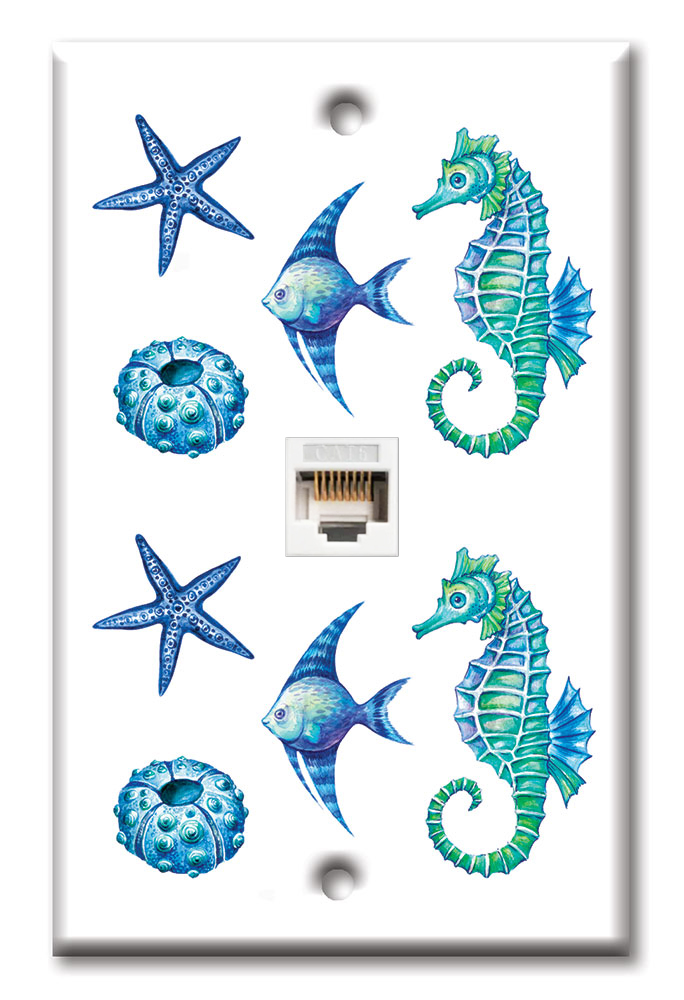 Colorful Seahorse and Shells - #8593