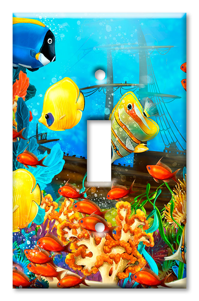 Art Plates - Decorative OVERSIZED Wall Plates & Outlet Covers - Coral Reef