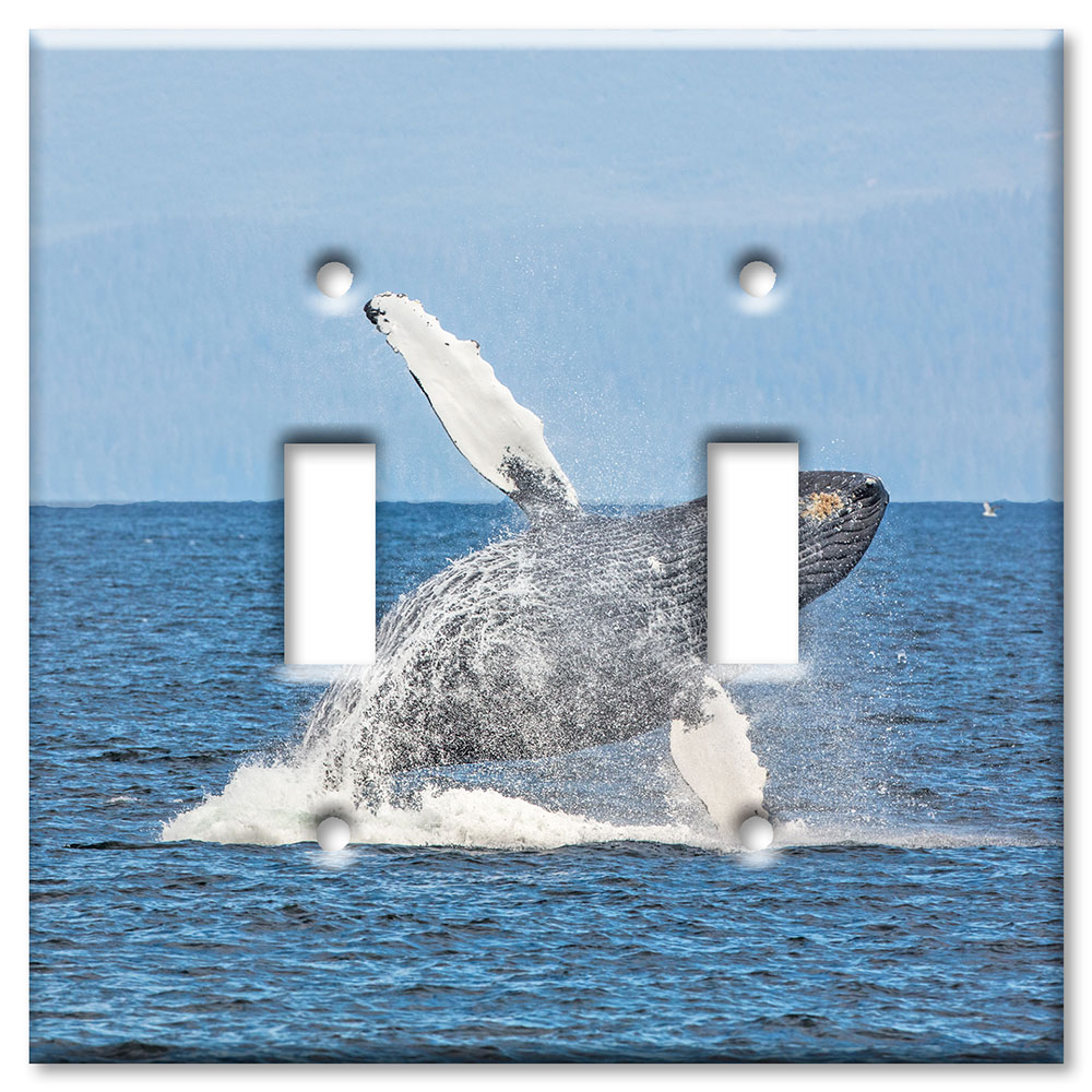 Art Plates - Decorative OVERSIZED Wall Plate - Outlet Cover - Humpback Whale