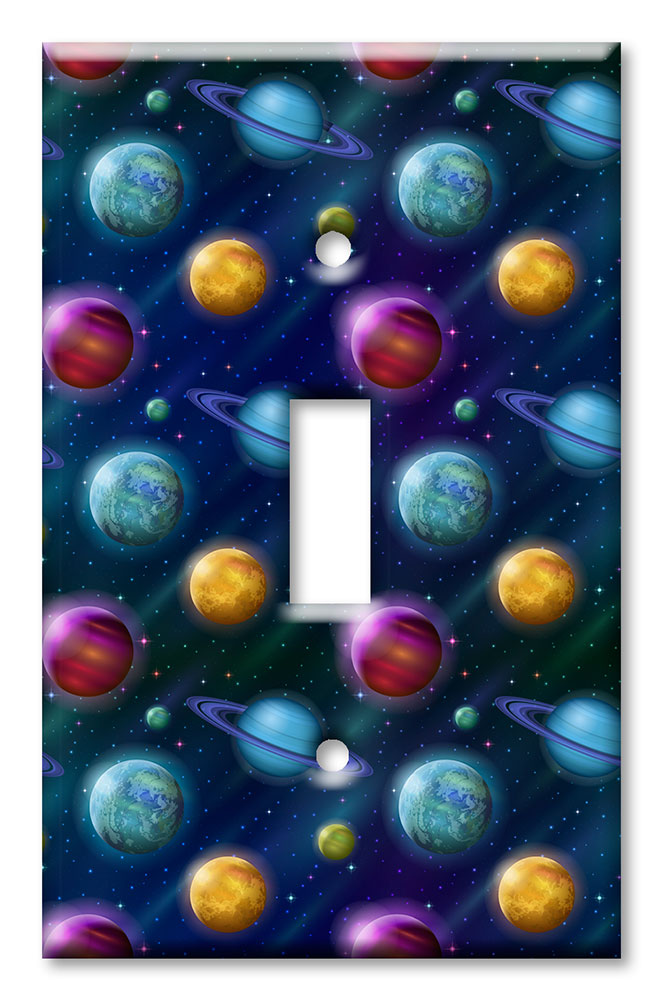 Art Plates - Decorative OVERSIZED Switch Plate - Outlet Cover - Solar System
