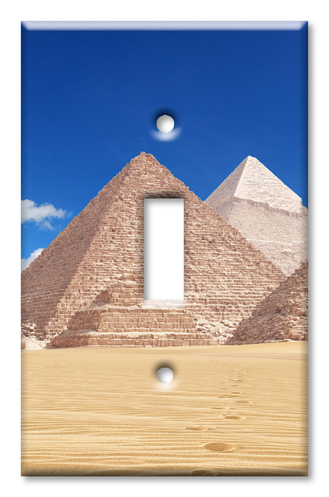Art Plates - Decorative OVERSIZED Wall Plate - Outlet Cover - Egyptian Pyramids