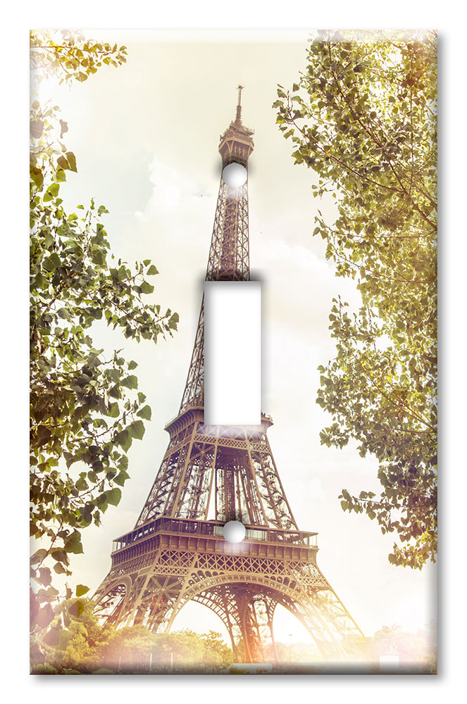 Art Plates - Decorative OVERSIZED Wall Plate - Outlet Cover - Eiffel Tower