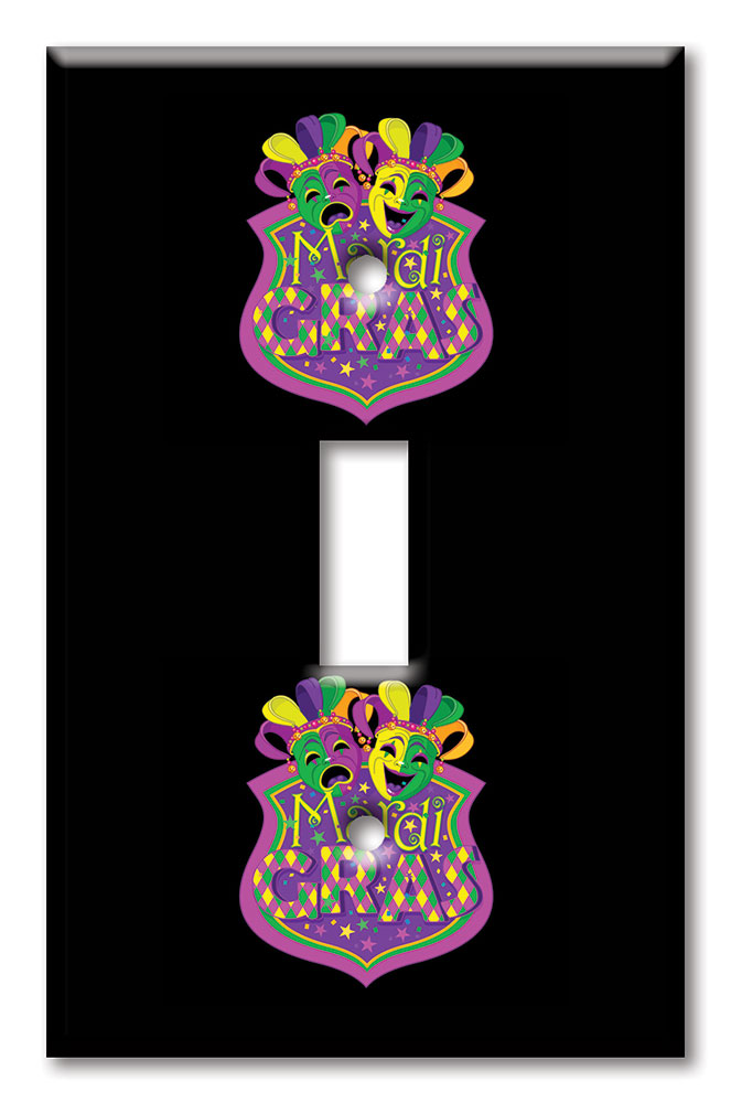 Art Plates - Decorative OVERSIZED Switch Plates & Outlet Covers - Mardi Gras