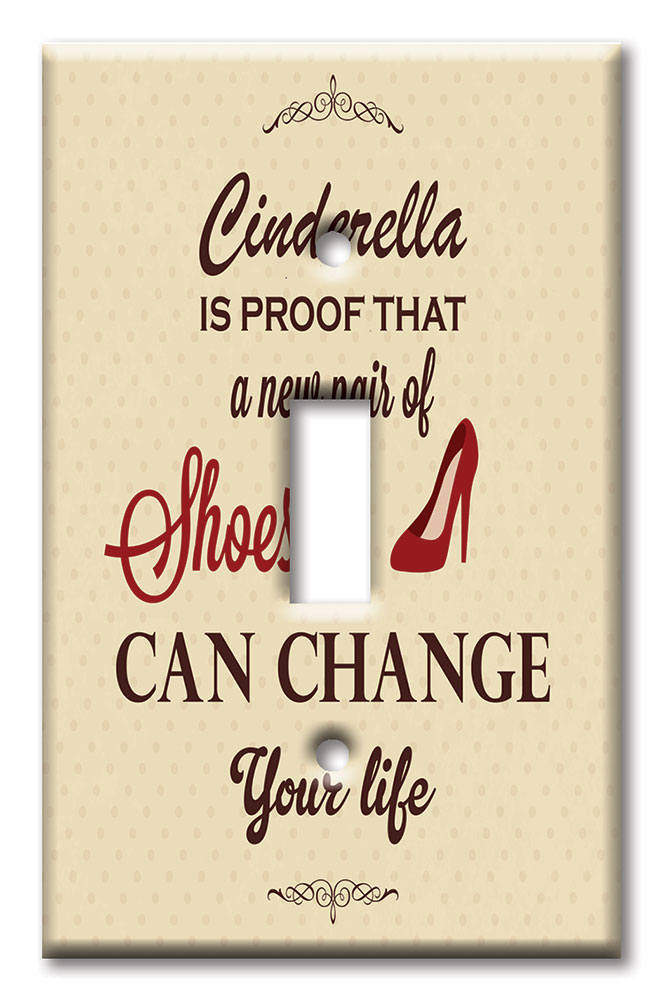 Art Plates - Decorative OVERSIZED Wall Plates & Outlet Covers - Cinderella Is Proof