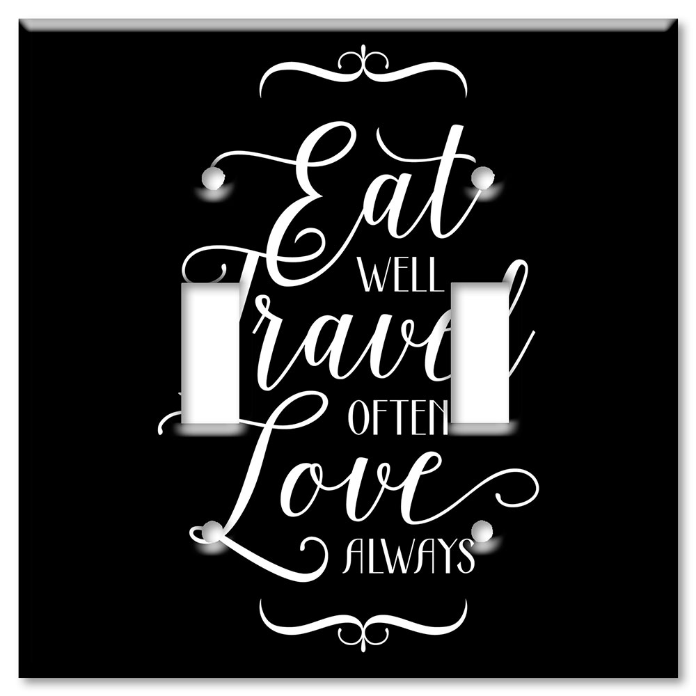 Art Plates - Decorative OVERSIZED Wall Plate - Outlet Cover - Eat Travel Love