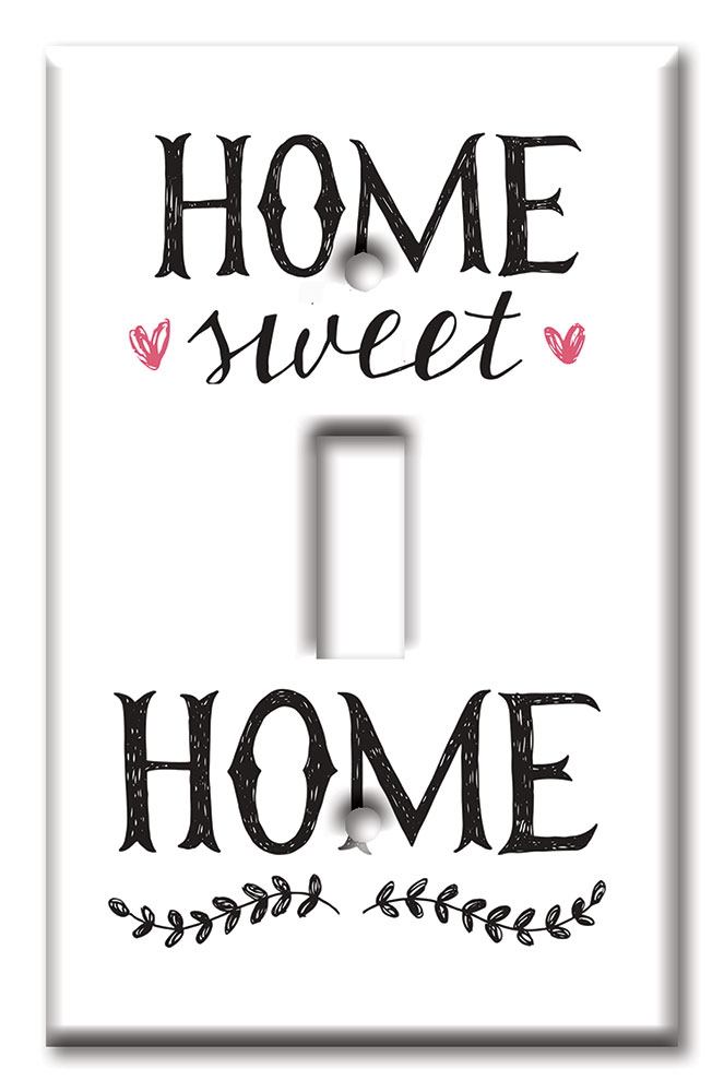 Art Plates - Decorative OVERSIZED Wall Plate - Outlet Cover - Home Sweet Home