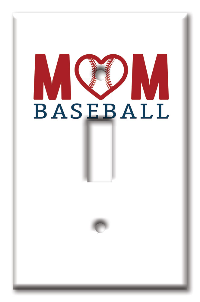 Art Plates - Decorative OVERSIZED Wall Plates & Outlet Covers - Baseball Mom