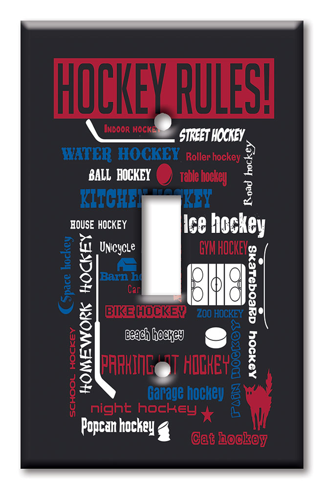 Art Plates - Decorative OVERSIZED Wall Plate - Outlet Cover - Hockey Rules
