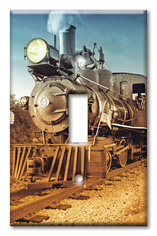 Art Plates - Decorative OVERSIZED Switch Plate - Outlet Cover - Train