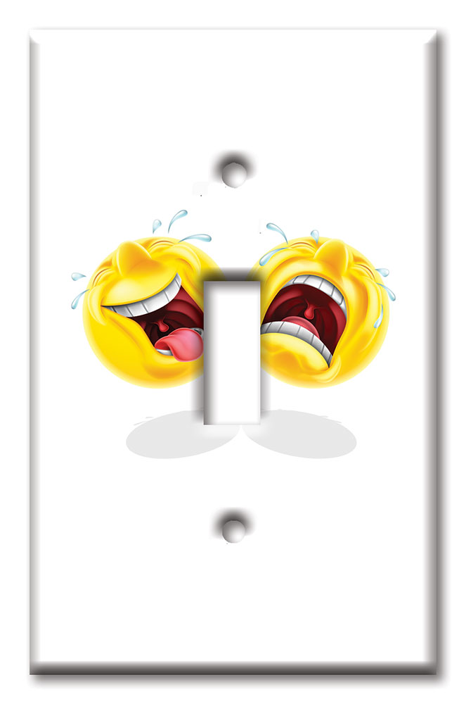 Art Plates - Decorative OVERSIZED Switch Plates & Outlet Covers - Laugh and Cry