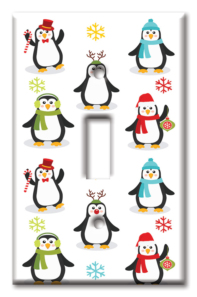 Art Plates - Decorative OVERSIZED Switch Plates & Outlet Covers - Penguins
