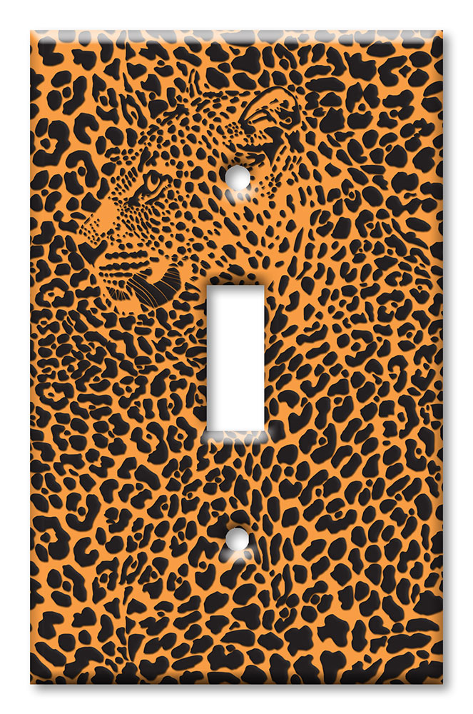 Art Plates - Decorative OVERSIZED Switch Plates & Outlet Covers - Leopard Head