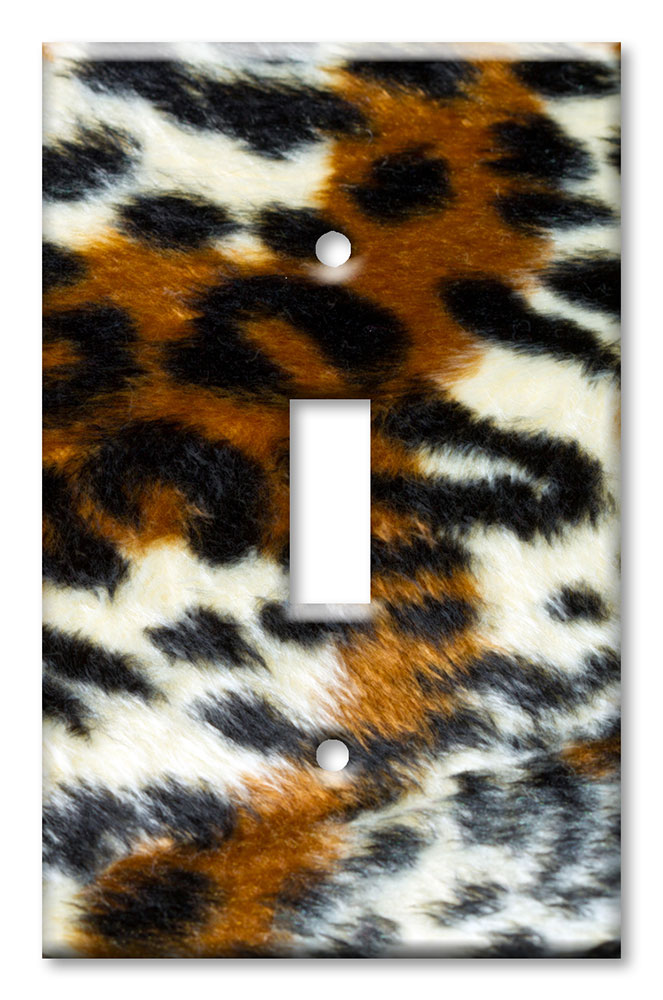 Art Plates - Decorative OVERSIZED Switch Plates & Outlet Covers - Multi Color Leopard
