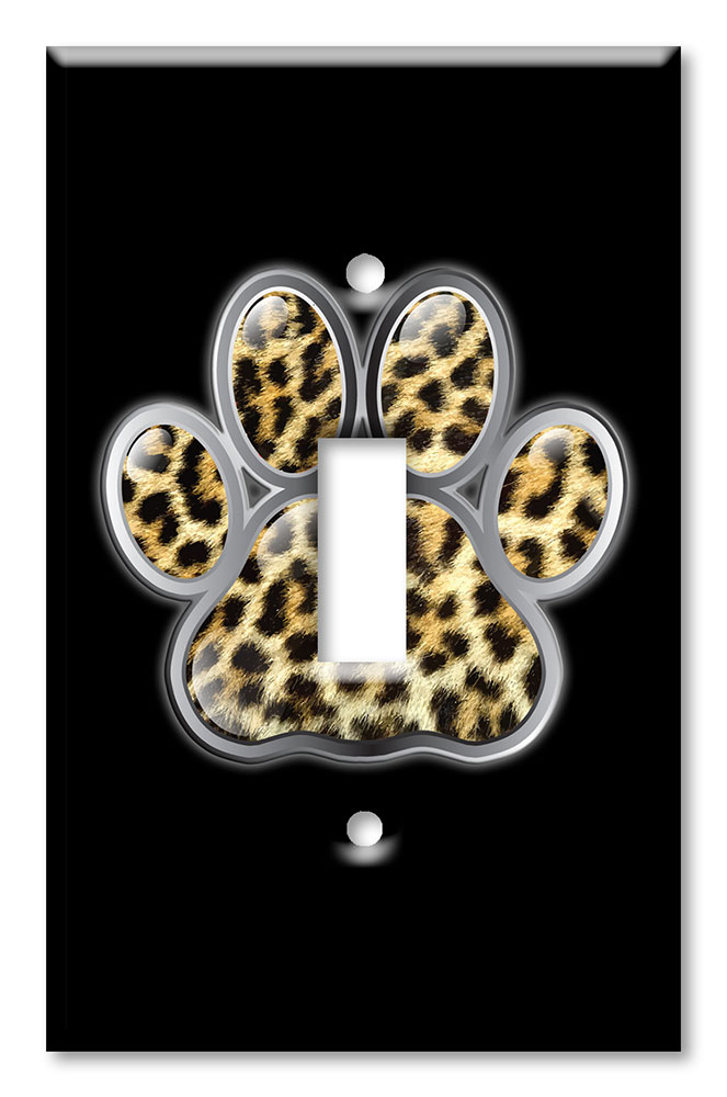 Art Plates - Decorative OVERSIZED Switch Plates & Outlet Covers - Leopard Paw
