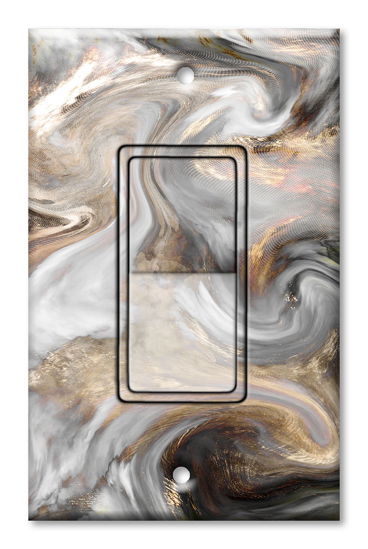 Grey and Brown Swirl Marble - Granite Print - #8778